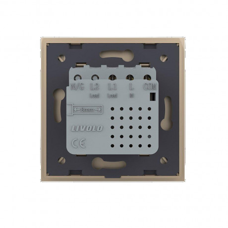 Сенсорный проходной выключатель Sense 1 сенсор Livolo золото (722000313)