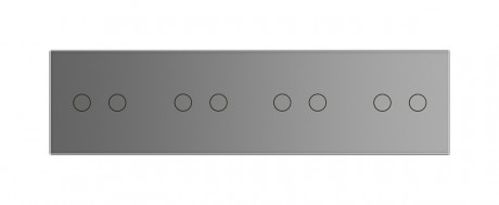 Сенсорный проходной выключатель 8 сенсоров (2-2-2-2) Livolo серый стекло (VL-C708S-15)