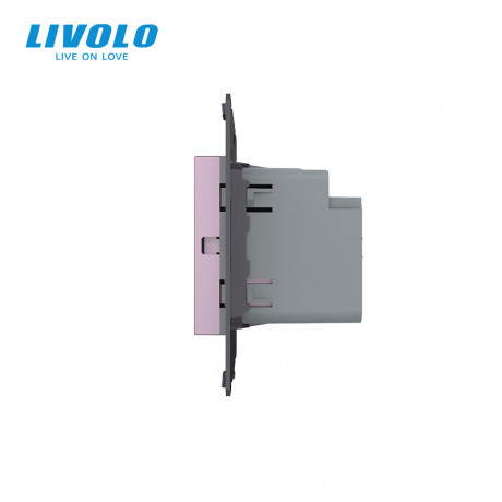 Механизм сенсорный безшумный выключатель Livolo Sense 2 канала розовый (782000217Q)