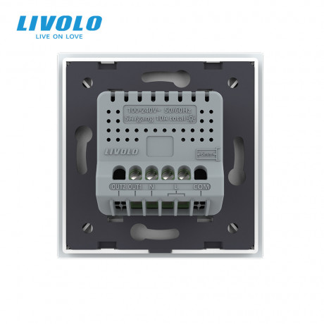 Умный сенсорный Wi-Fi выключатель 1 сенсор Livolo белый стекло (VL-C7FC1NY-2GWP)