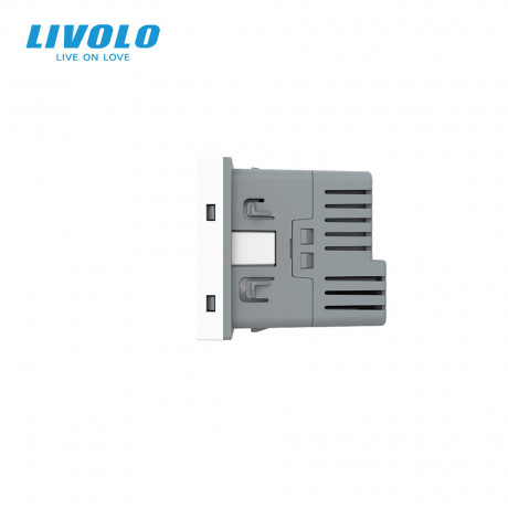 Механизм электрическая розетка с портом USB-C Livolo белый (VL-FCTF16A.UC18W-2WP)