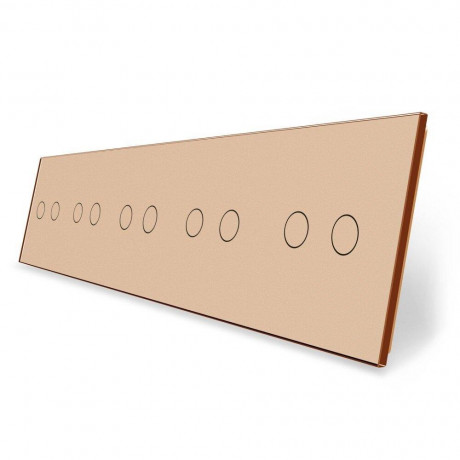 Сенсорная панель для выключателя 10 сенсоров (2-2-2-2-2) Livolo золото стекло (C7-C2/C2/C2/C2/C2-13)