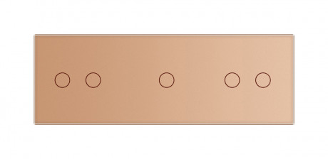 Сенсорная панель для выключателя 5 сенсоров (2-1-2) Livolo золото стекло (C7-C2/C1/C2-13)