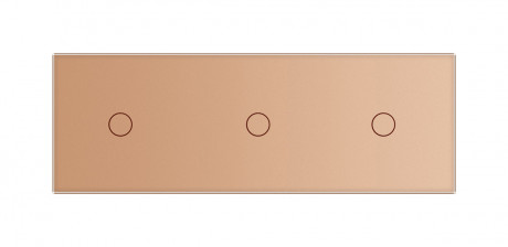 Сенсорная панель для выключателя 3 сенсора (1-1-1) Livolo золото стекло (VL-P701/01/01-6A)