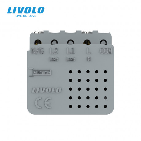 Механизм розетка USB type C с блоком питания 45W Livolo серый (VL-FCUC-2IP)