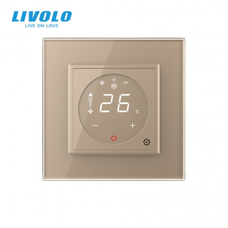 Цифровой сенсорный термостат Livolo золото (VL-C7-FCA-2APS72)