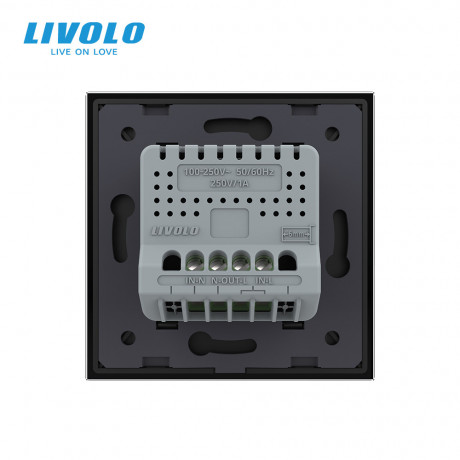 Бесконтактный выключатель 1 сенсор черный Sense Livolo (VL-C7FCU1-2BP)
