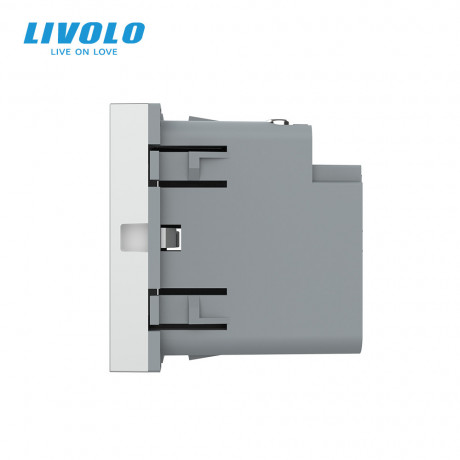 Механизм розетка USB type C с блоком питания 45W Livolo серый (VL-FCUC-2IP)