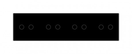Сенсорная панель для выключателя 8 сенсоров (2-2-2-2) Livolo черный стекло (C7-C2/C2/C2/C2-12)