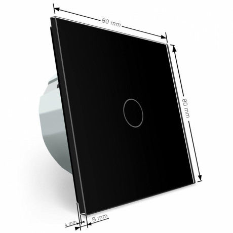 Сенсорный беспроводной выключатель Livolo черный стекло (VL-C701R-C701RMT-12)