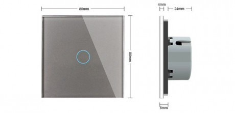 Бесконтактный радиоуправляемый выключатель Livolo серый стекло (VL-C701R-PRO-15)