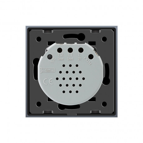 Сенсорная кнопка 2 сенсора Импульсный выключатель Livolo черный стекло (VL-C702H-12)