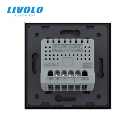 Умный сенсорный Wi-Fi выключатель 1 сенсор Livolo черный стекло (VL-C7FC1NY-2GBP)