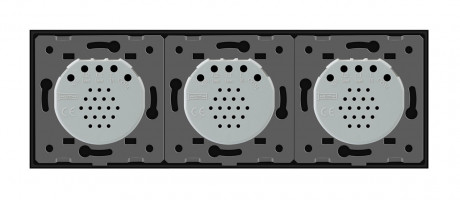 Сенсорный радиоуправляемый выключатель 6 каналов (2-2-2) Livolo черный стекло (VL-C702R/C702R/C702R-12)