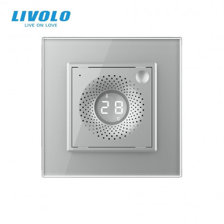 Умный датчик температуры и влажности ZigBee термометр гигрометр Livolo серый (VL-FCEZ-2IP-15)
