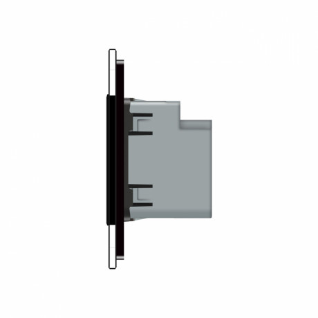 Розетка USB-A и USB-C 36W Livolo черный стекло (VL-C7FCUA18W.UC18W-2BP)