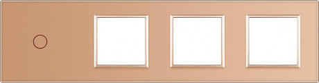 Сенсорная панель комбинированная для выключателя 1 сенсор 3 розетки (1-0-0-0) Livolo золото стекло