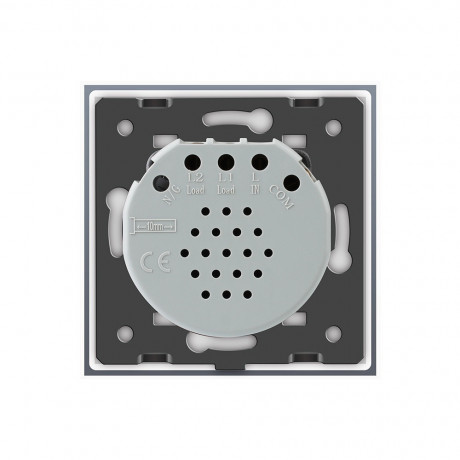 Сенсорная кнопка 2 сенсора Импульсный выключатель Livolo белый стекло (VL-C702H-11)