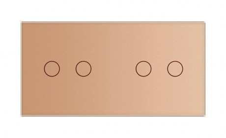 Сенсорный выключатель 4 сенсора (2-2) Livolo золото стекло (VL-C702/C702-13)