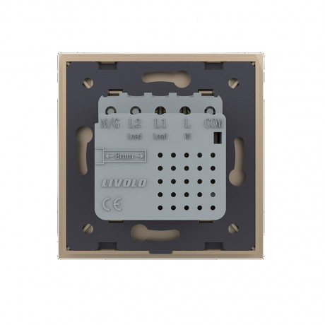 Сенсорный радиоуправляемый выключатель Sense 1 сенсор Livolo золото (722100113)