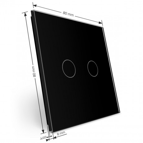 Сенсорная панель для выключателя 2 сенсора (2) Livolo черный стекло (VL-P702-2B)