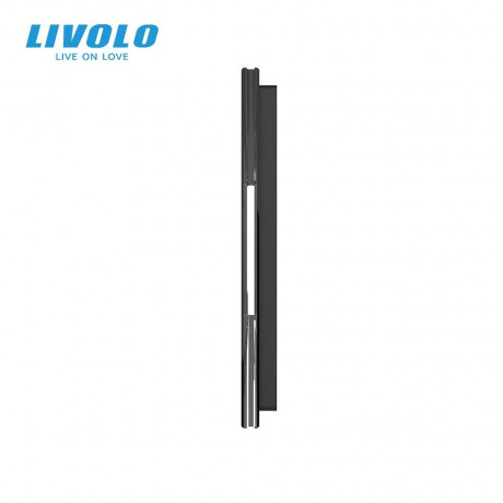 Сенсорная панель для выключателя Х сенсоров (Х-Х-Х-Х-Х) Livolo черный стекло (C7-CХ/CХ/CХ/CХ/CХ-12)