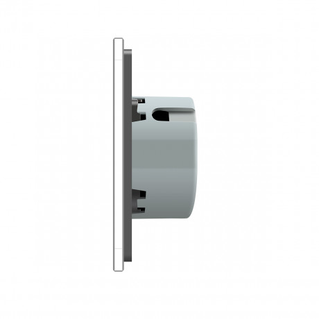 Сенсорный выключатель Livolo для ванной комнаты свет и вытяжка серый стекло (VL-C702-2IH-15)