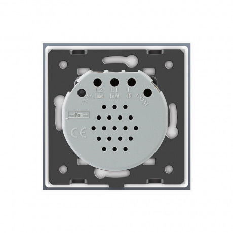 Сенсорный радиоуправляемый проходной выключатель 1 сенсор Livolo серый стекло (VL-C701SR-15)