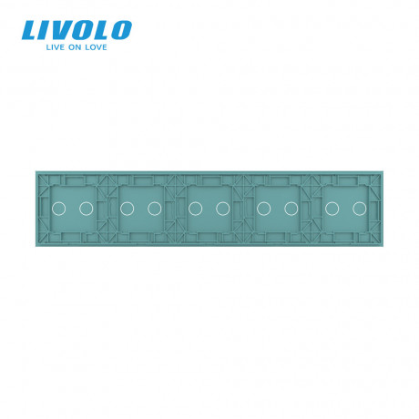 Сенсорная панель выключателя Livolo 10 каналов (2-2-2-2-2) зеленый стекло (VL-C7-C2/C2/C2/C2/C2-18)