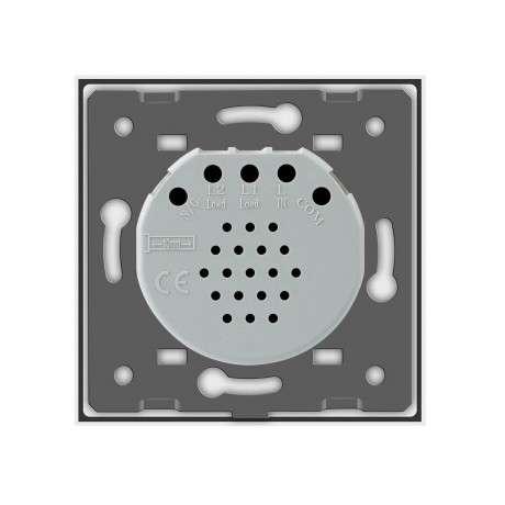 Сенсорный выключатель 2 сенсора для ролет штор ворот жалюзи Livolo белый стекло (VL-C702W-11)