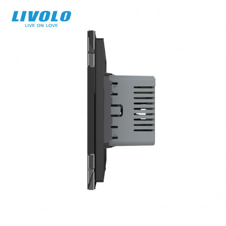 Цифровой сенсорный термостат Livolo черный (VL-C7-FCA-2BPS72)