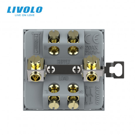 Механизм мастер выключатель 20 ампер Livolo Серый (VL-KMKV20A-2IP)