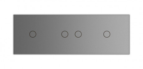 Сенсорная панель для выключателя 4 сенсора (1-2-1) Livolo серый стекло (C7-C1/C2/C1-15)