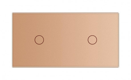 Бесконтактный выключатель 2 сенсора (1-1) Livolo золото стекло (VL-C701/C701-PRO-13)