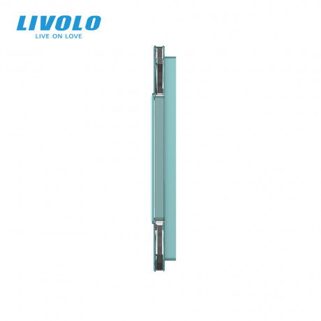 Рамка розетки 2 места Livolo зеленый стекло (C7-SR/SR-18)
