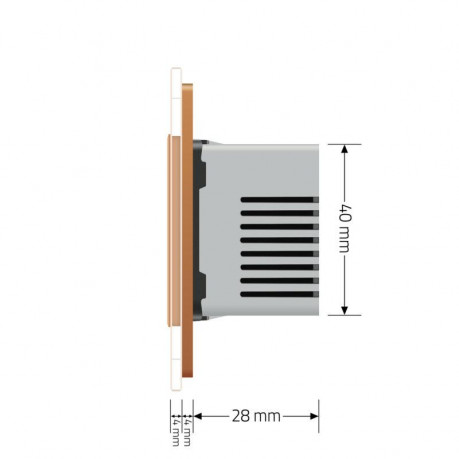 Терморегулятор с выносним датчиком температуры для теплых полов Livolo золото (VL-C701TM2-13)