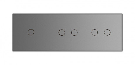 Сенсорный выключатель 5 сенсоров (1-2-2) Livolo серый стекло (VL-C701/C702/C702-15)