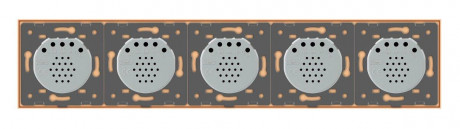 Сенсорный радиоуправляемый выключатель 5 каналов (1-1-1-1-1) Livolo золото стекло (VL-C705R-13)
