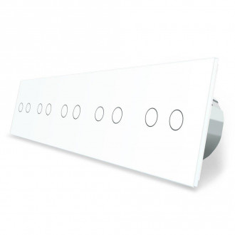 Сенсорный выключатель 10 сенсоров (2-2-2-2-2) Livolo белый стекло (VL-C710-11)