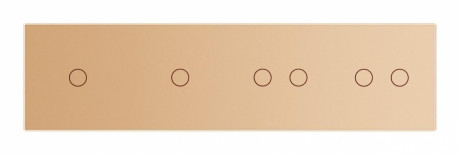 Сенсорная панель выключателя 6 сенсоров (1-1-2-2) Livolo золото стекло (VL-P701/01/02/02-8A)
