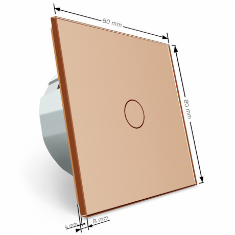 Комплект Сенсорный проходной диммер Livolo золото стекло (VL-C701H/C701H/S1B-13)