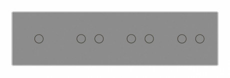 Сенсорная панель выключателя 7 сенсоров (1-2-2-2) Livolo серый стекло (VL-P701/02/02/02-8I)