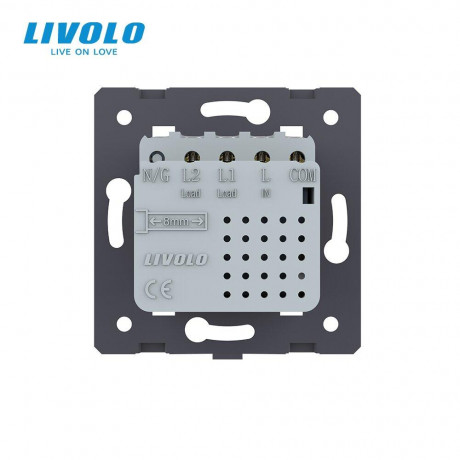 Механизм сенсорный проходной радиоуправляемый выключатель Sense 2 сенсора Livolo серый (782100415)