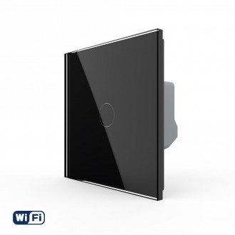 Умный сенсорный Wi-Fi выключатель 1 сенсор Livolo черный стекло (VL-C7FC1NY-2GBP)