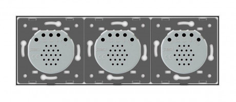 Сенсорный проходной выключатель 6 сенсоров (2-2-2) Livolo белый стекло (VL-C706S-11)