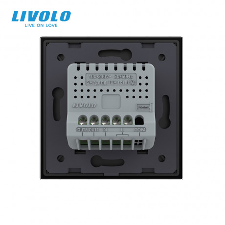 Умный сенсорный Wi-Fi выключатель 2 сенсора Livolo черный стекло (VL-C7FC2NY-2GBP)