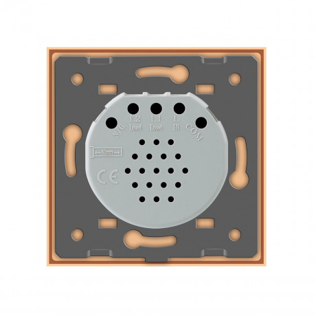 Сенсорная кнопка 1 сенсор Сухой контакт Livolo золото стекло (VL-C701IH-13)