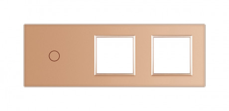 Сенсорная панель комбинированная для выключателя 1 сенсор 2 розетки (1-0-0) Livolo золото стекло