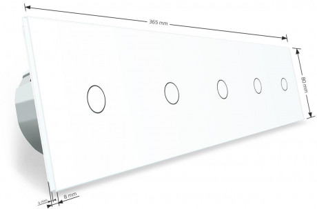 Умный сенсорный ZigBee выключатель 5 сенсоров (1-1-1-1-1) Livolo белый стекло (VL-C705Z-11)