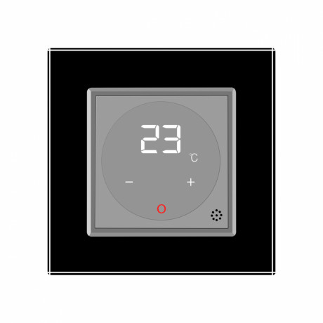 Терморегулятор со встроенным датчиком температуры Livolo черный серый (VL-C701TM-12/15)